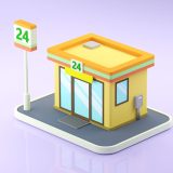 An image of a model convenience store, representing a typical business type in the franchise industry.